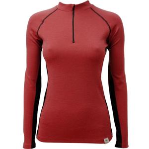 Dames thermoshirt nanosilver® Druiven met rits bordeaux-zwart