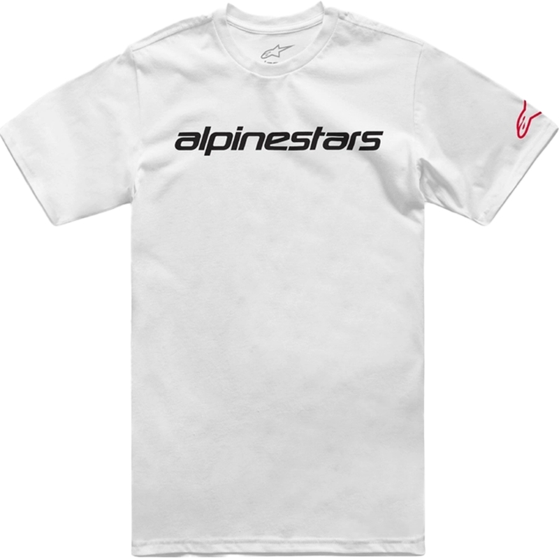 T-shirt Alpinestars Linear Wordmark 2.0 CSF wit-rood-zwart