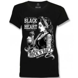 Dames Zwart Hart Pin Up Shake T-shirt Zwart