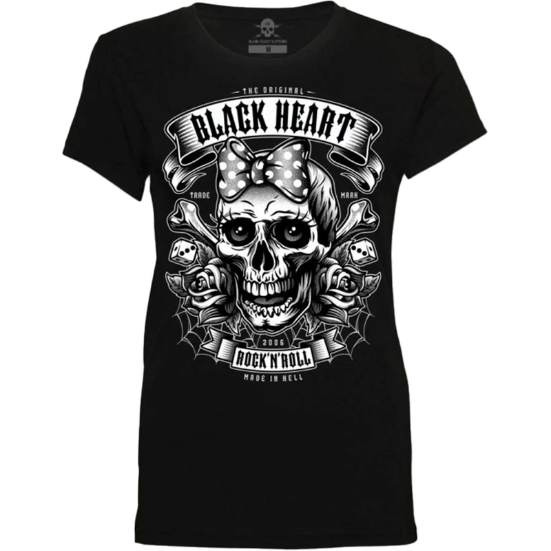 Dames T-shirt Zwart Hart Miss Murder zwart