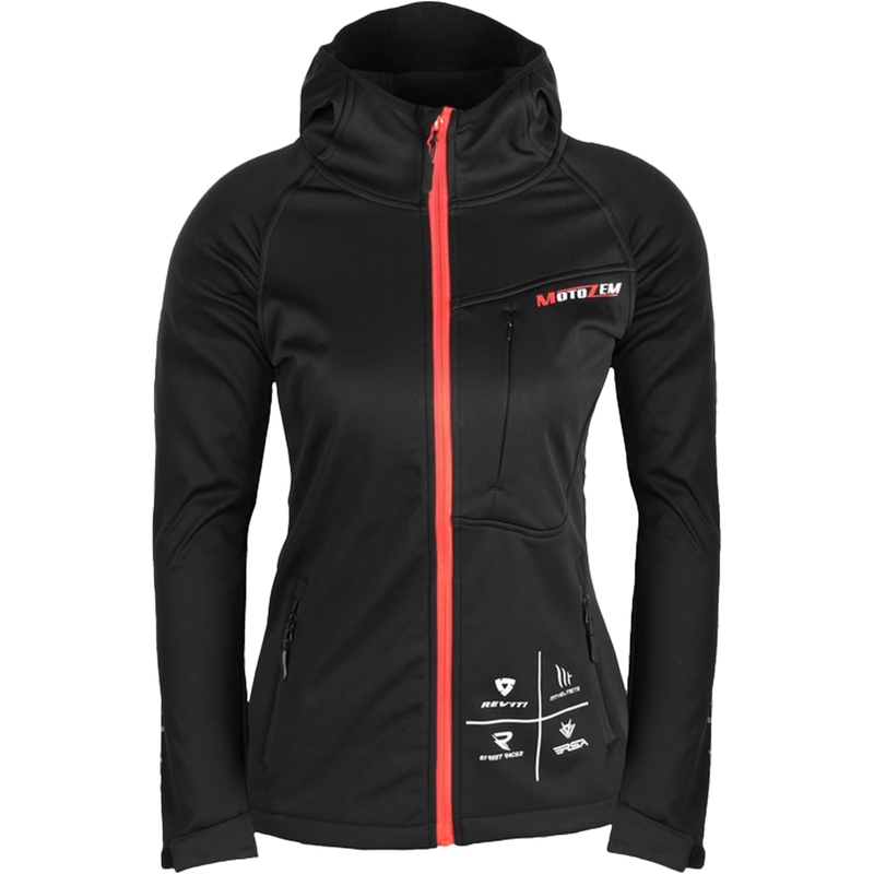 Dames softshelljack MotoZem Racing Team zwart-rood