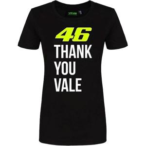 Dames-T-shirt VR46 Valentino Rossi "Thank you Vale" zwart