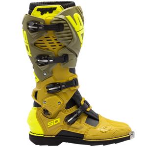 SiDi Crossfire 3 motorlaarzen olijfgroen-fluo geel