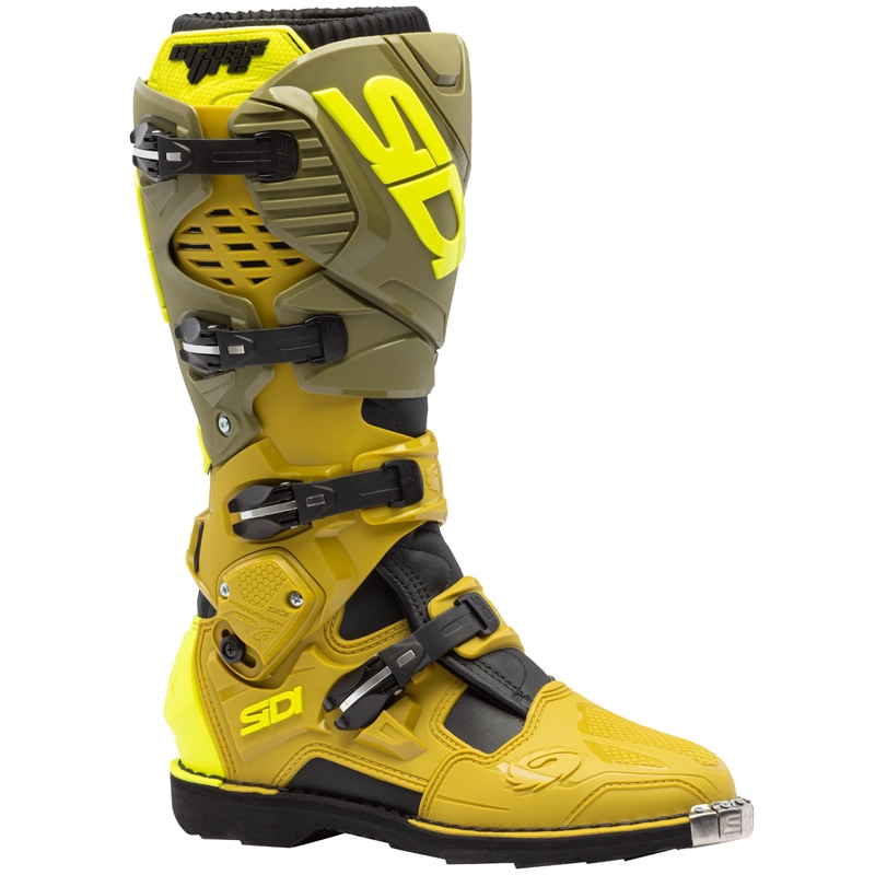 SiDi Crossfire 3 motorlaarzen olijfgroen-fluo geel