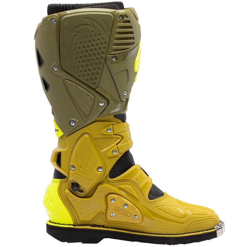 SiDi Crossfire 3 motorlaarzen olijfgroen-fluo geel