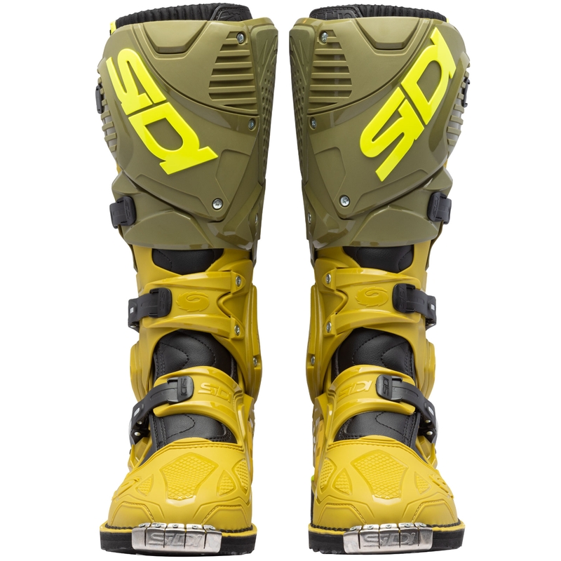 SiDi Crossfire 3 motorlaarzen olijfgroen-fluo geel