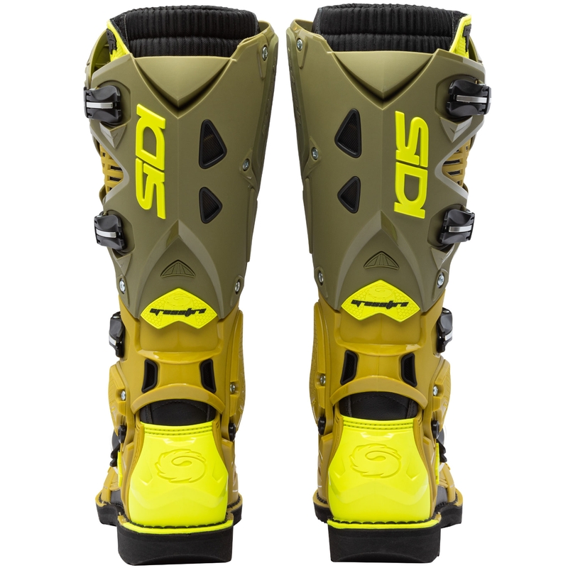 SiDi Crossfire 3 motorlaarzen olijfgroen-fluo geel