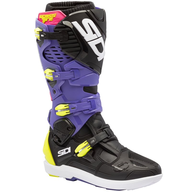 Motorlaarzen SiDi Crossfire 3 SRS paars-zwart-fluo geel