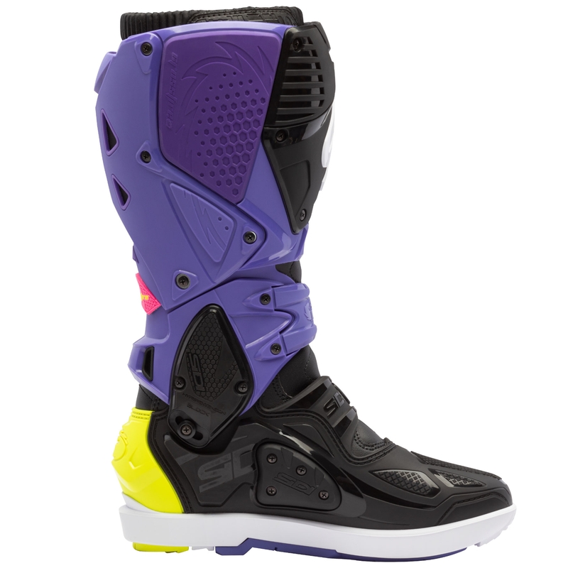 Motorlaarzen SiDi Crossfire 3 SRS paars-zwart-fluo geel