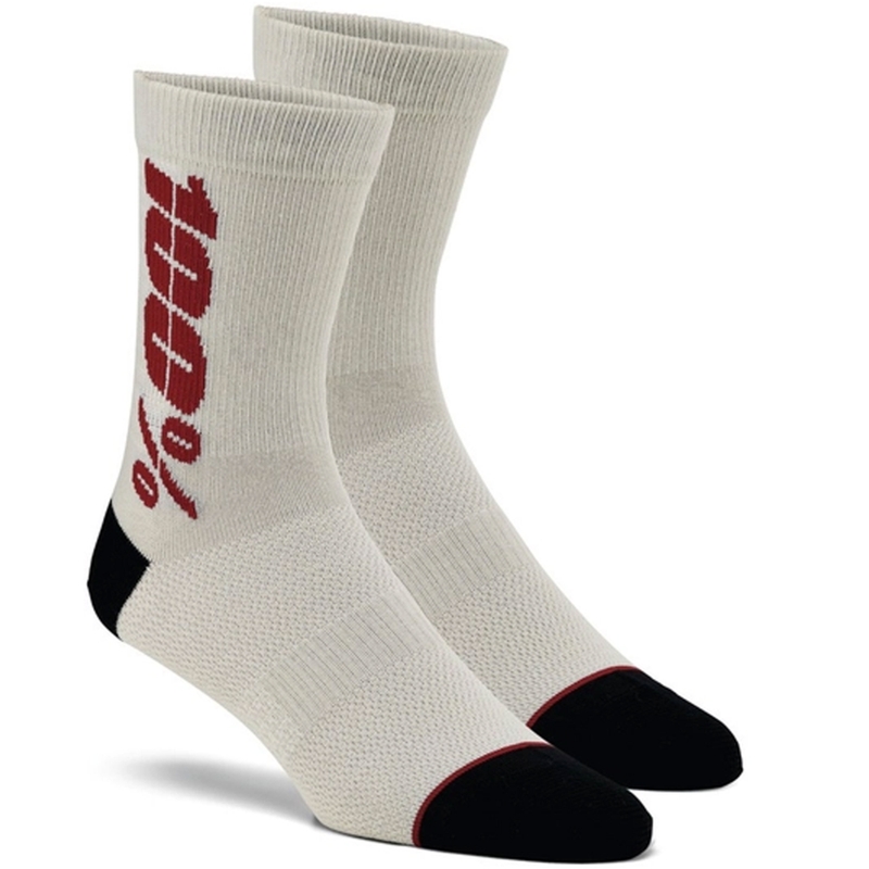 Sokken 100% - USA Rythym Merino Wol zilver-rood