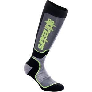 Alpinestars MX Plus Kids Sokken Zwart-Grijs-Fluo Geel