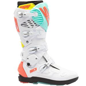 Motorlaarzen SiDi Crossfire 3 SRS wit-fluo mint-fluo koraal