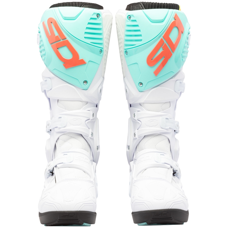 Motorlaarzen SiDi Crossfire 3 SRS wit-fluo mint-fluo koraal