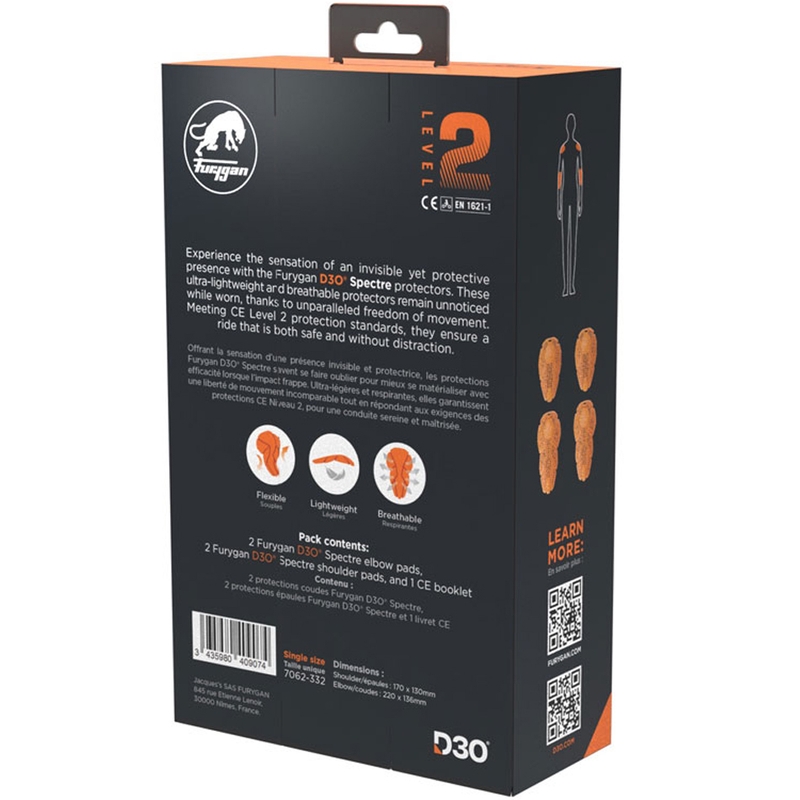 Furygan Spectre D3O® L2 schouder- en elleboogbeschermerset