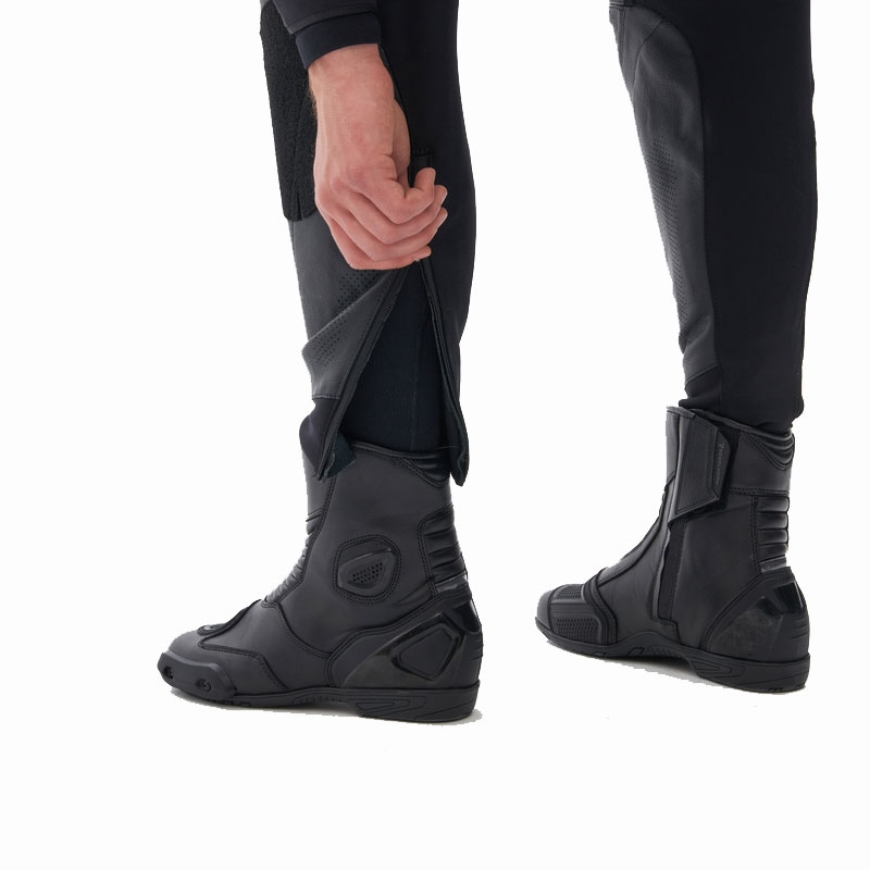 Rebelhorn Veloce leren motorbroek zwart-wit