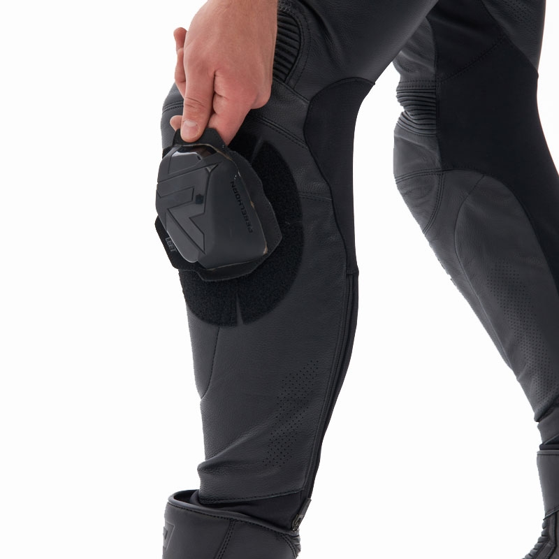 Rebelhorn Veloce leren motorbroek zwart-wit
