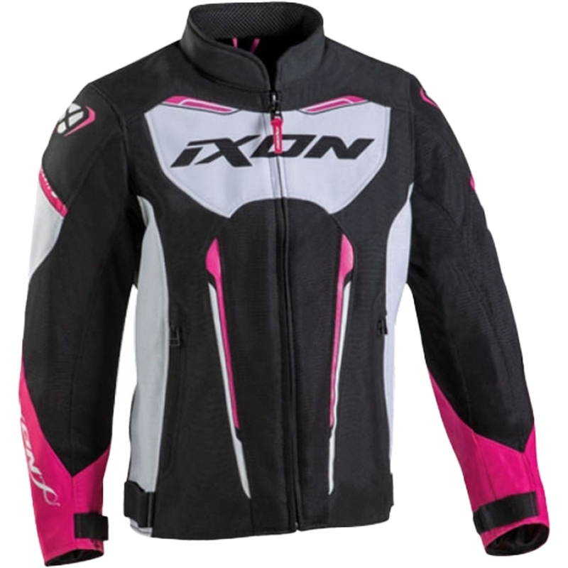 Kinder motorjack IXON Striker Air zwart-wit-roze
