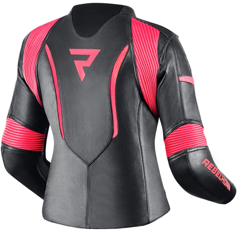 Dames motorjas Rebelhorn Rebel zwart-fluo roze