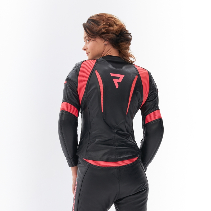 Dames motorjas Rebelhorn Rebel zwart-fluo roze