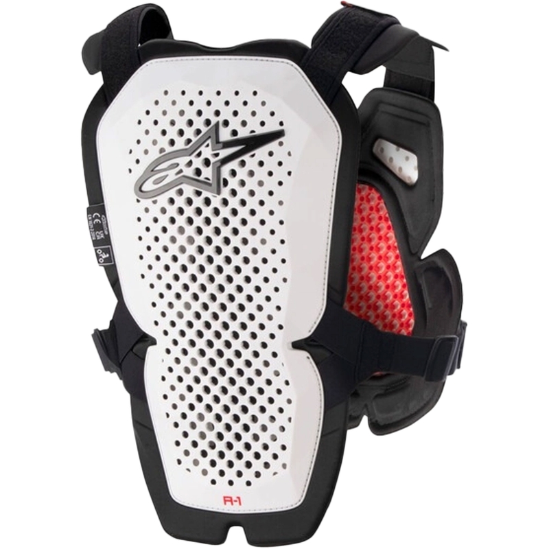 Alpinestars A-1 PRO wit-zwart-rode borstbeschermer