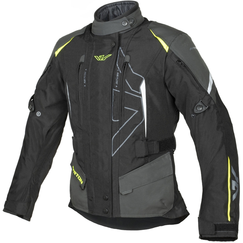 Dames motorjas Ayrton Teressa II zwart-grijs-fluogeel
