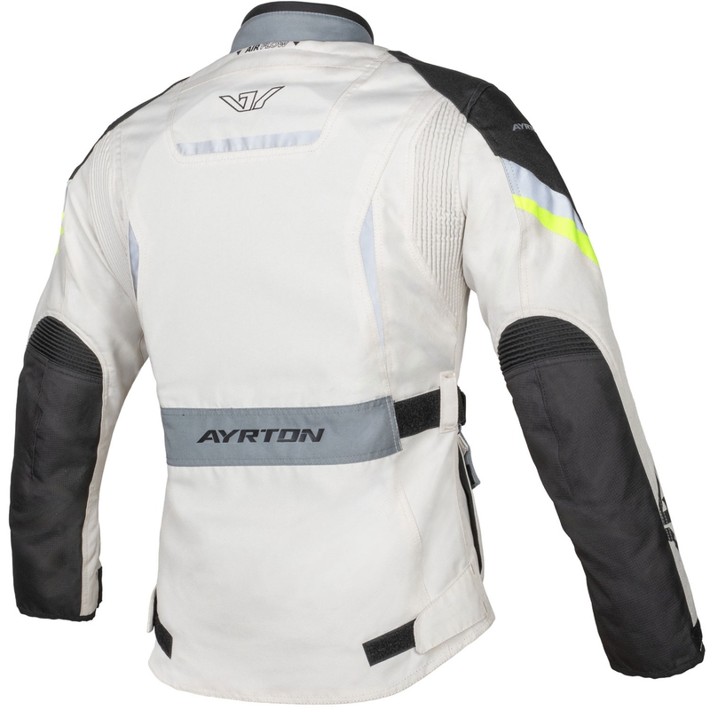 Dames motorjas Ayrton Teressa II crème-fluo geel-grijs-zwart