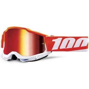 100% Accuri Matigofun motorcrossbril met rood plexiglas
