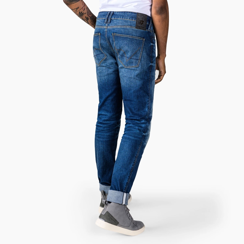 Revit Carlin SK Extra Cropped Motorjeans Blauw