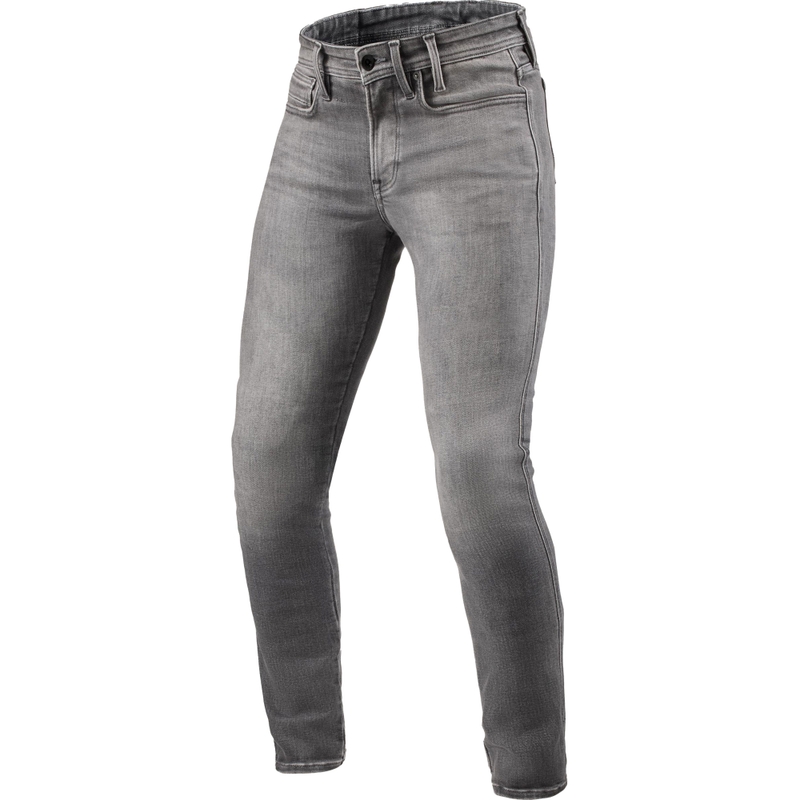 Revit Piston 3 Skinny Extra Cropped Motorjeans Gewassen Grijs