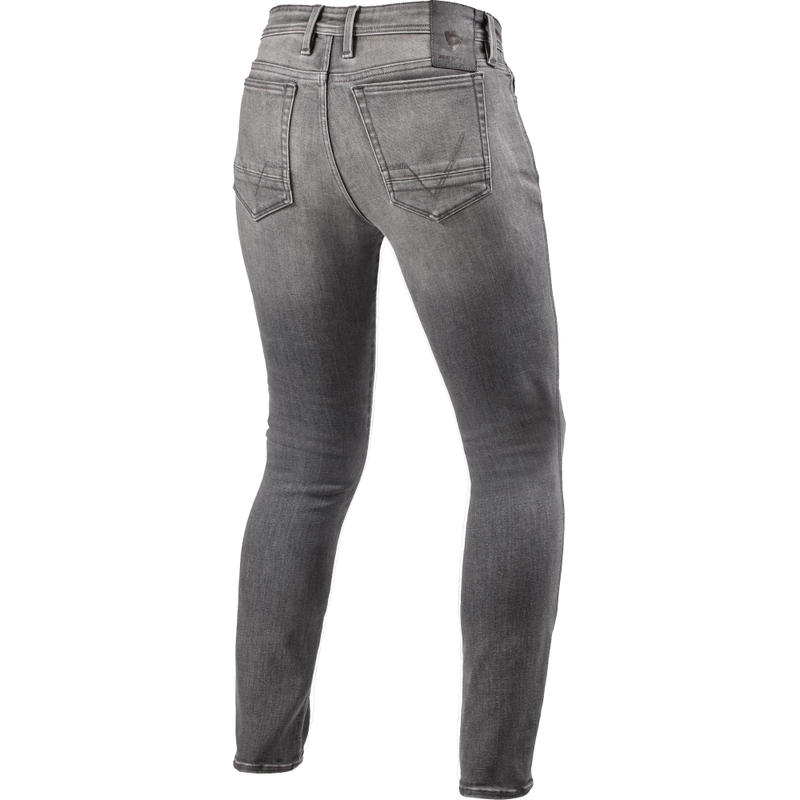 Revit Piston 3 Skinny Extra Cropped Motorjeans Gewassen Grijs