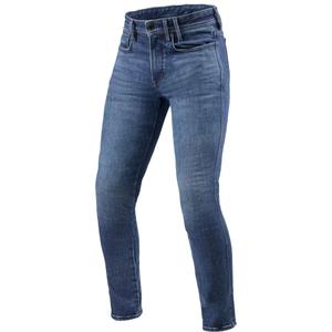 Revit Piston 3 Skinny Extra Cropped Motorjeans Gewassen Blauw