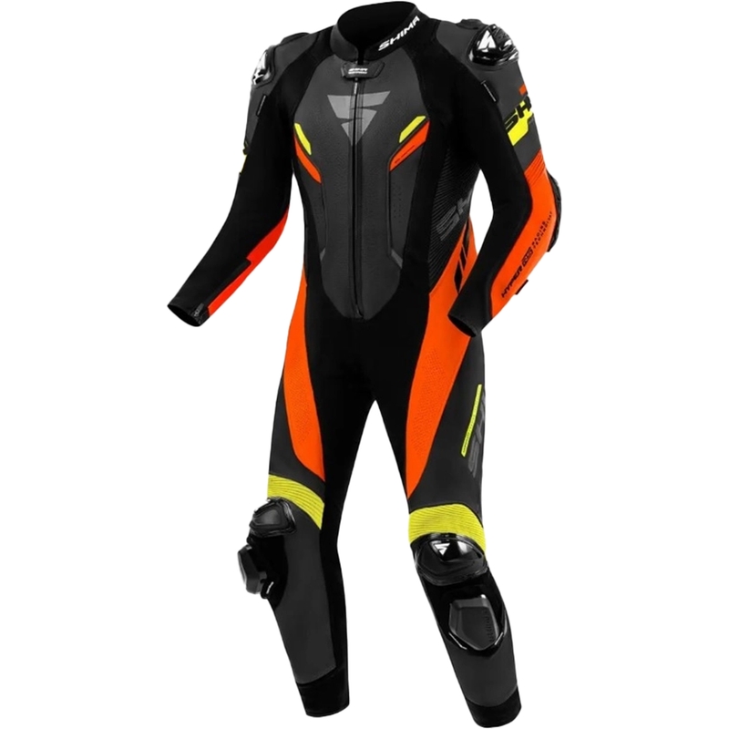 Shima Hyper-RS zwart-fluor oranje-gele leren motoroverall