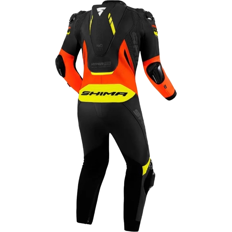 Shima Hyper-RS zwart-fluor oranje-gele leren motoroverall