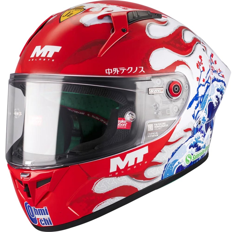 Integraal motorhelm KRE + S Yamanaka A5 rood-wit