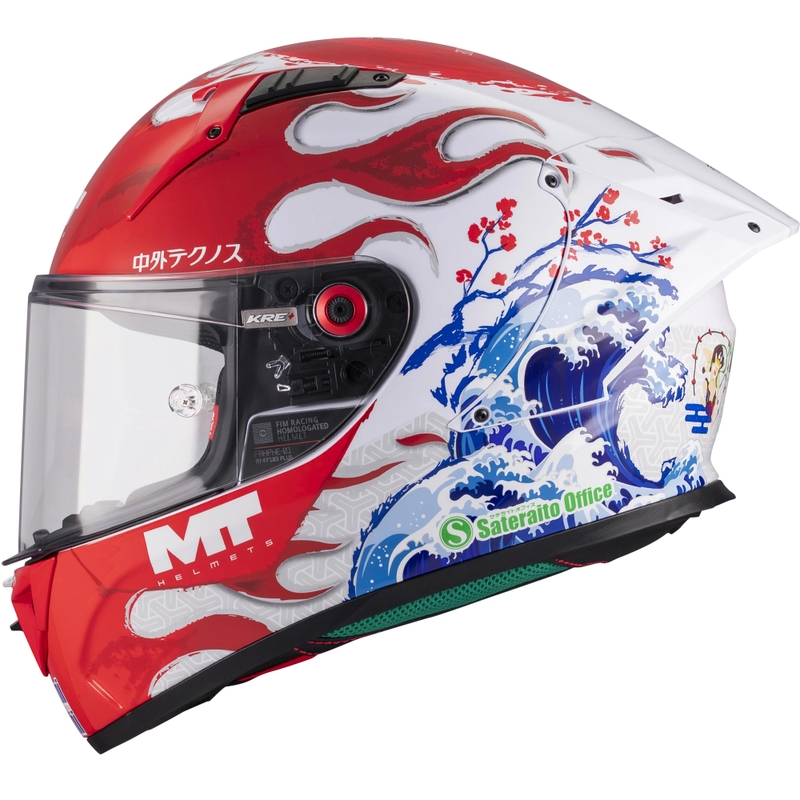 Integraal motorhelm KRE + S Yamanaka A5 rood-wit