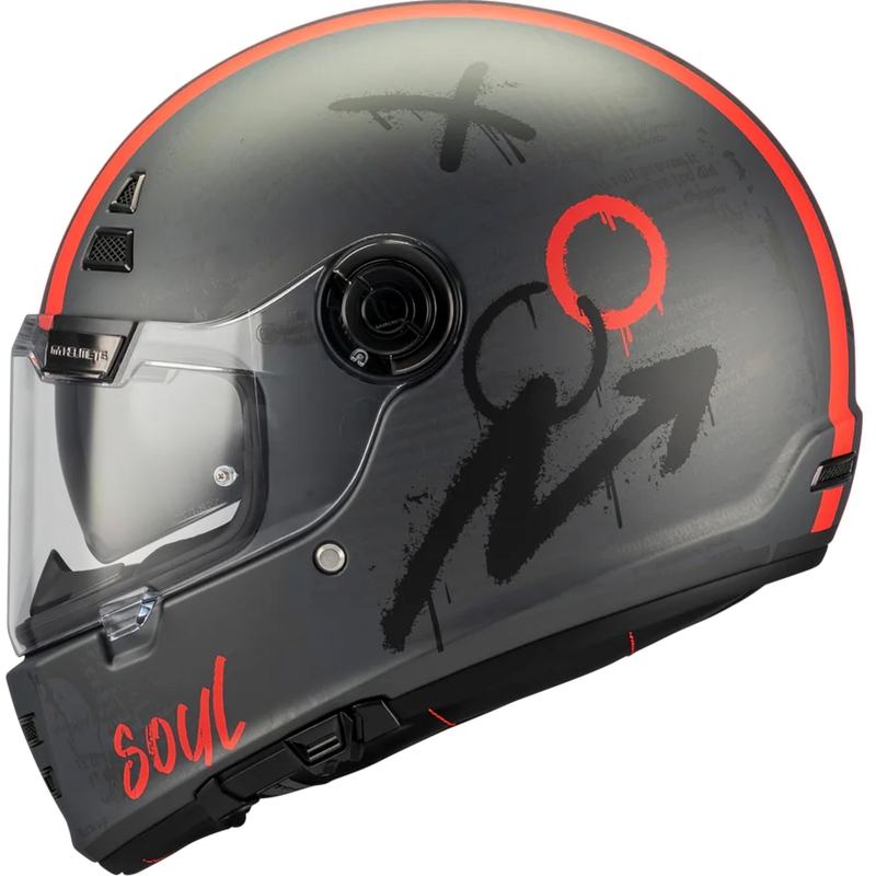 Integraal motorhelm MT Jarama SV Papercut C15 mat grijs-rood