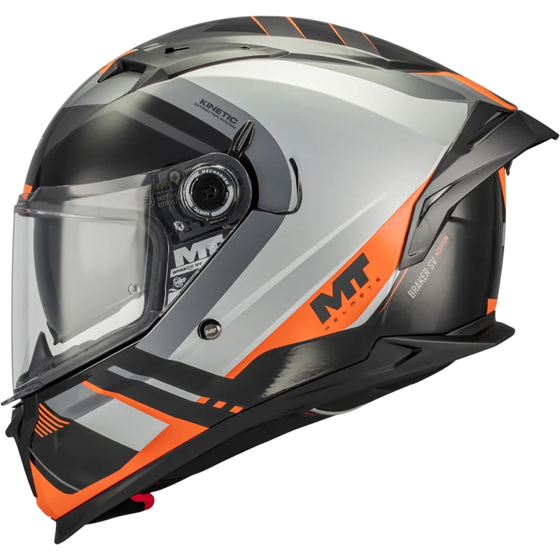 Integraal motorhelm MT Braker SV Inception B4 zwart-grijs-oranje
