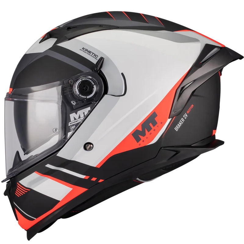 Integraal motorhelm MT Braker SV Inception B5 mat zwart-grijs-rood