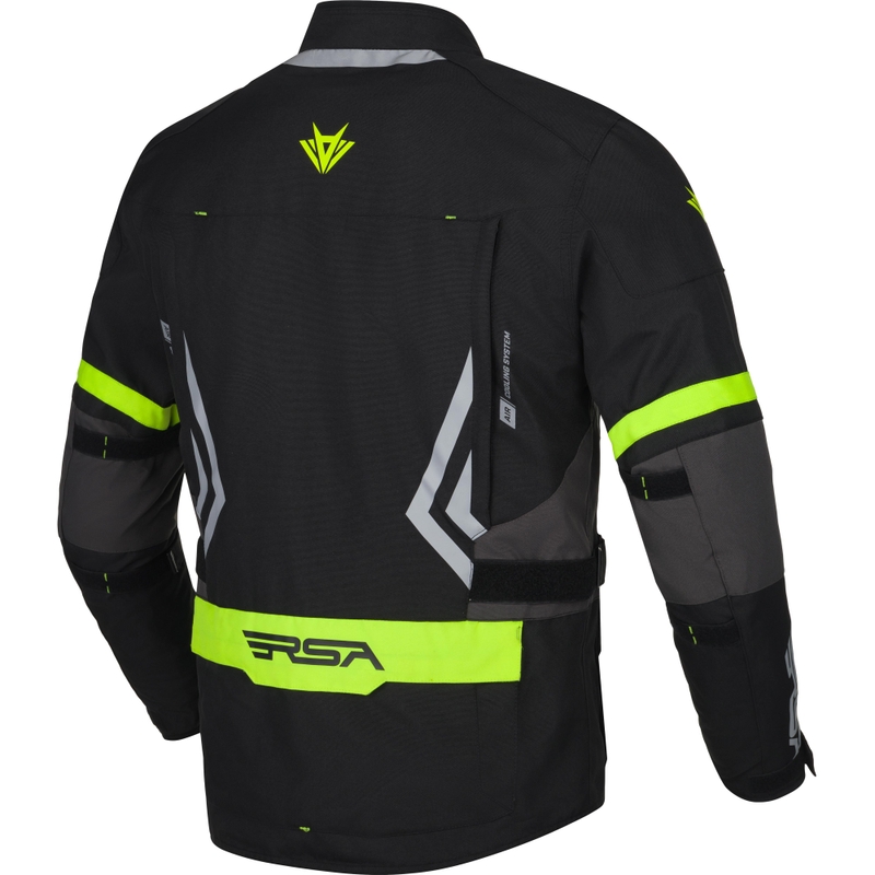 Motorjas RSA Storm zwart-grijs-fluogeel
