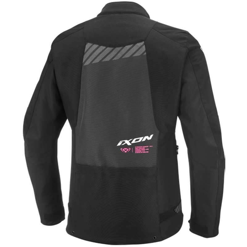 Dames motorjack IXON Tyr zwart-antraciet-fluo roze