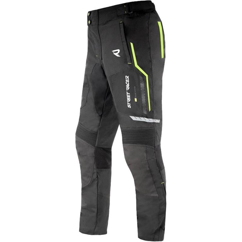 Street Racer Flex motorbroek zwart-fluo geel