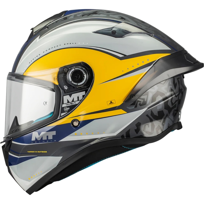 Integraal motorhelm MT Targo S Outside C3 grijs-geel-blauw
