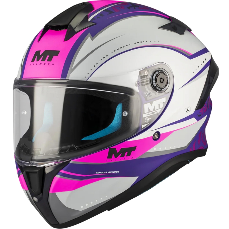 Integraal motorhelm MT Targo S Outside C8 mat paars-grijs-roze