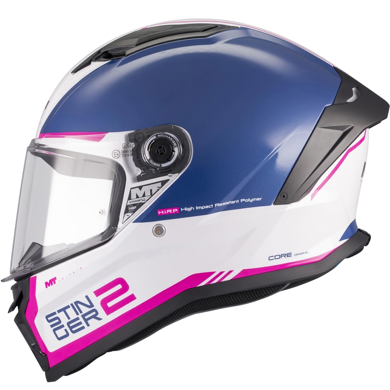 Integraal motorhelm MT Stinger 2 Core A8 blauw-wit-roze