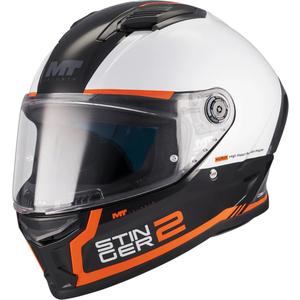 Integraal motorhelm MT Stinger 2 Core B0 wit-zwart-oranje