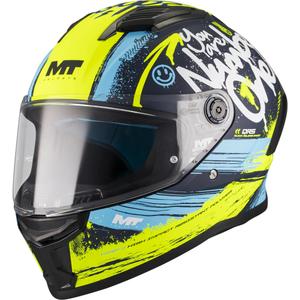 Integraal motorhelm MT Stinger 2 Rocket C3 blauw-fluogeel