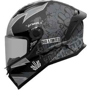 Integraal motorhelm MT Stinger 2 Tagger B2 mat zwart-grijs