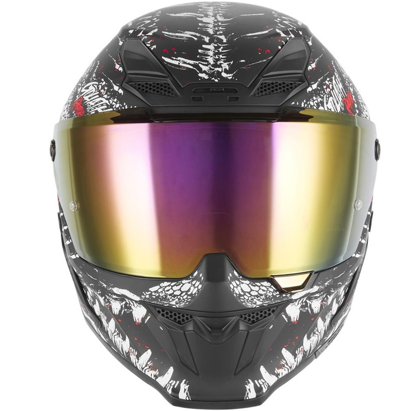 NOX Exklusiv Goliath Raptor integraal motorhelm mat zwart-wit-rood