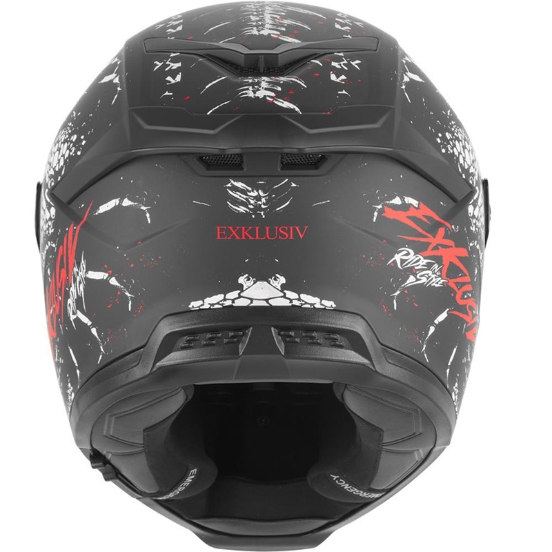 NOX Exklusiv Goliath Raptor integraal motorhelm mat zwart-wit-rood