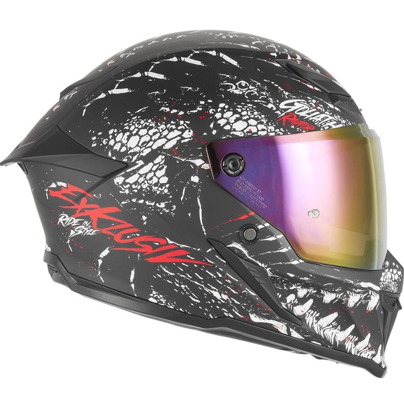 NOX Exklusiv Goliath Raptor integraal motorhelm mat zwart-wit-rood